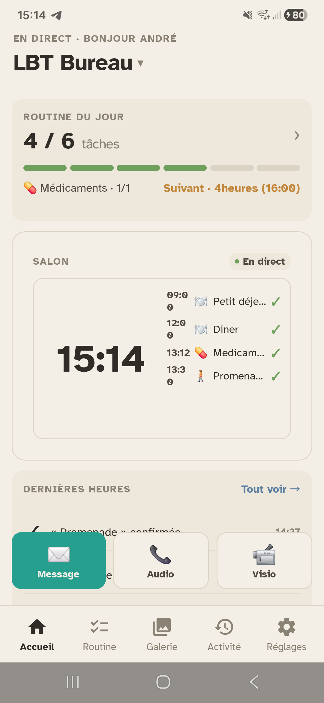 Ce que votre proche voit, en direct
