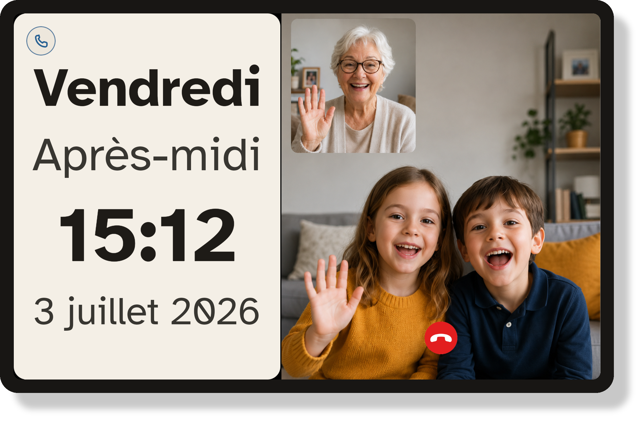 Un appel vidéo sur la tablette