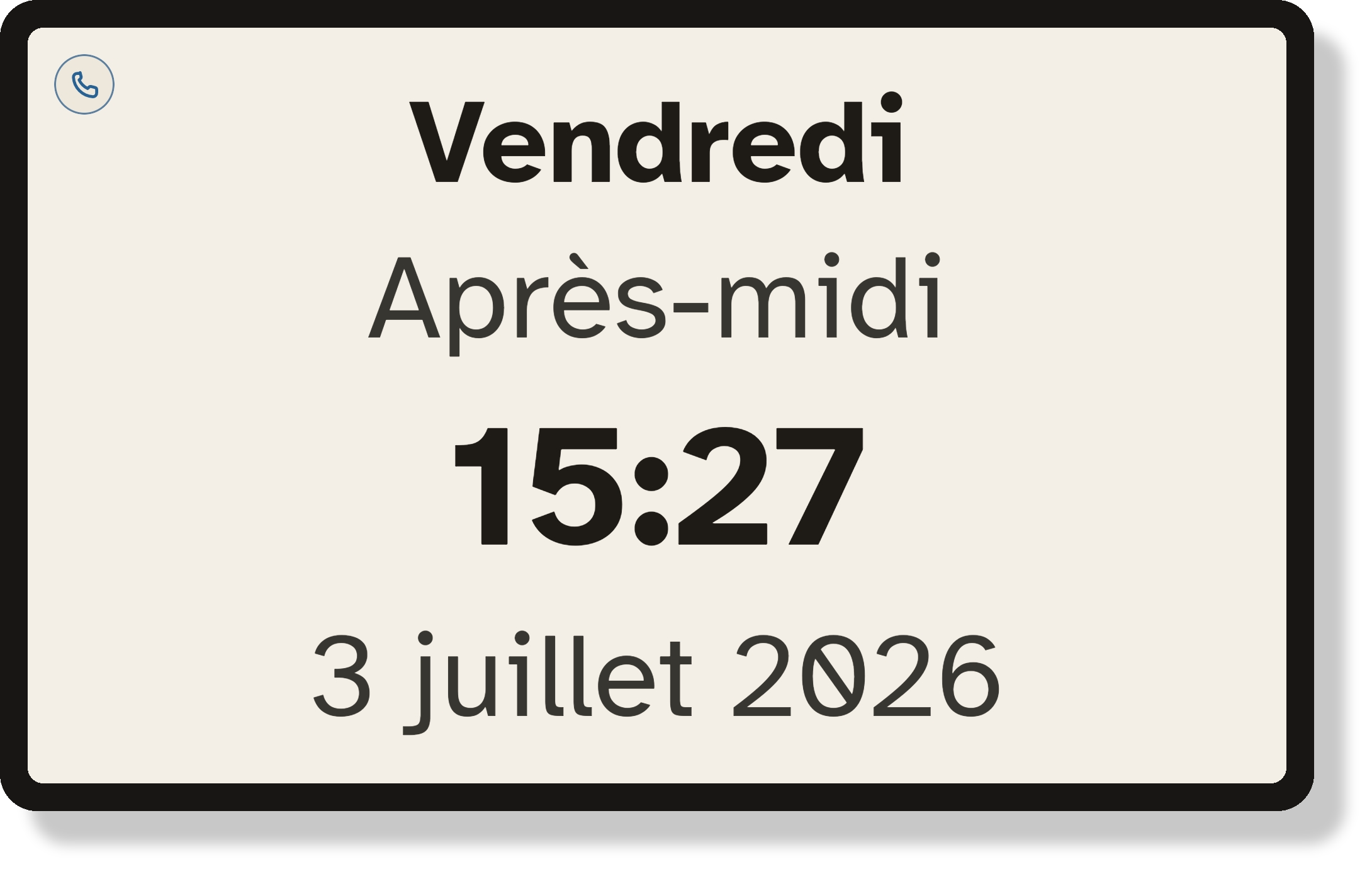 L'heure en grand, bien lisible